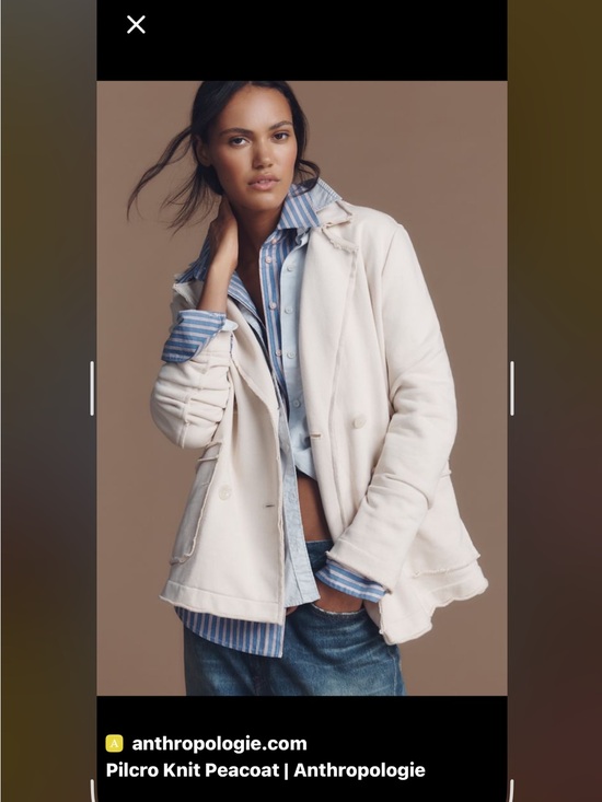 Pilcro Sweaters - Pilcro Knit Peacoat in White Putty